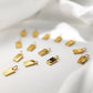 Polished Stainless Steel Square Gold Color Pendant Hang 26 Letters DIY Bracelet Pet Collar Necklace Jewelry Making