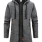 New Streetwear Men's Long Sleeve Sweatshirts for Men Zipper Hooded Oversize Winter Warm Jacket Coat Outdoor Tracksuit Men