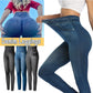 Women's Seamless Denim-Look Leggings Fitness Leggings High Elastic Butt Liftting Yoga Pants High Waist Gym Trainning Print Tight