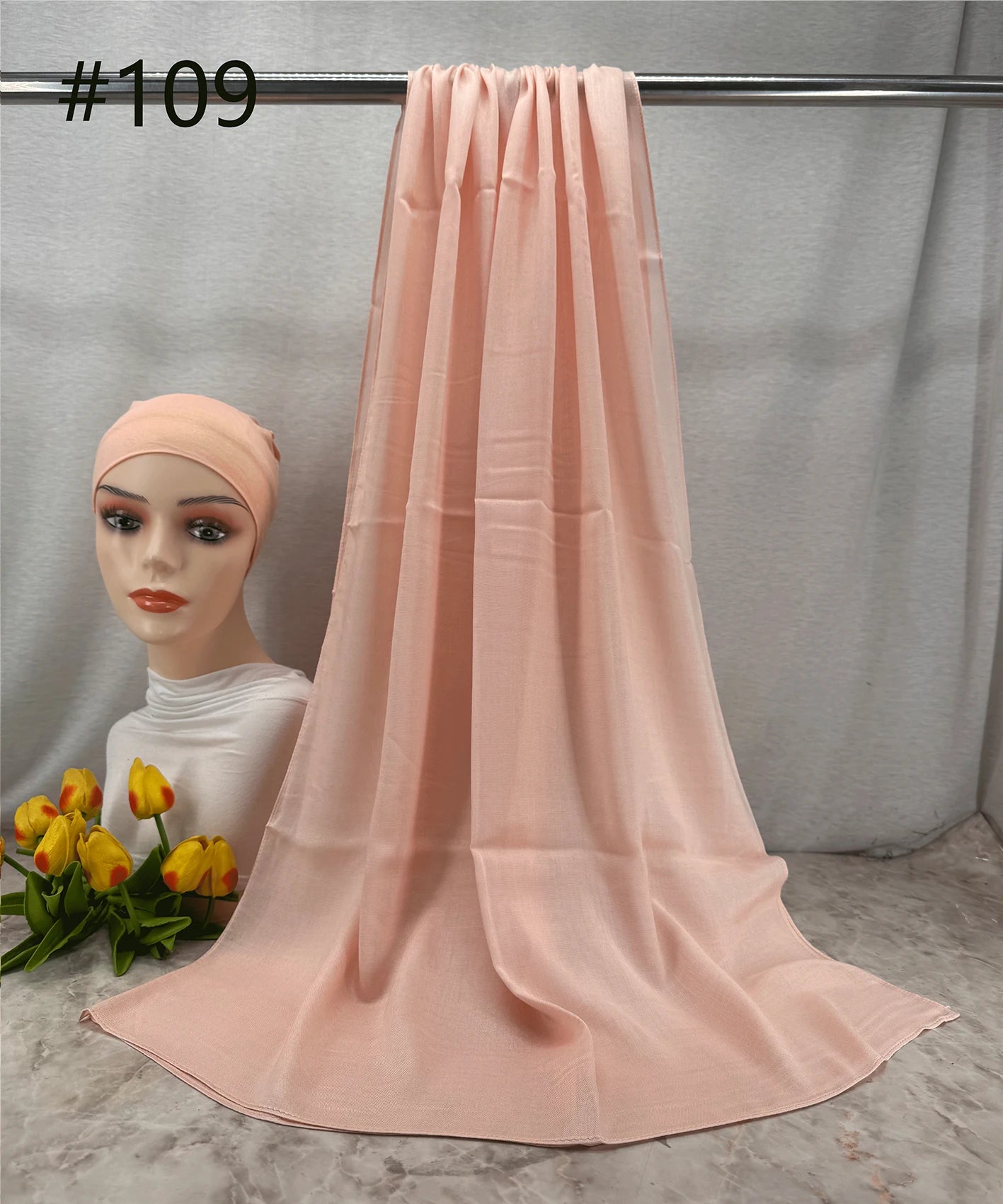 110colors Modal Hijab with Modal Undercap Set Basic Stretchy Pullover Headscarf Thin Breathable Sunscreen Head Wrap Hijabs Scarf