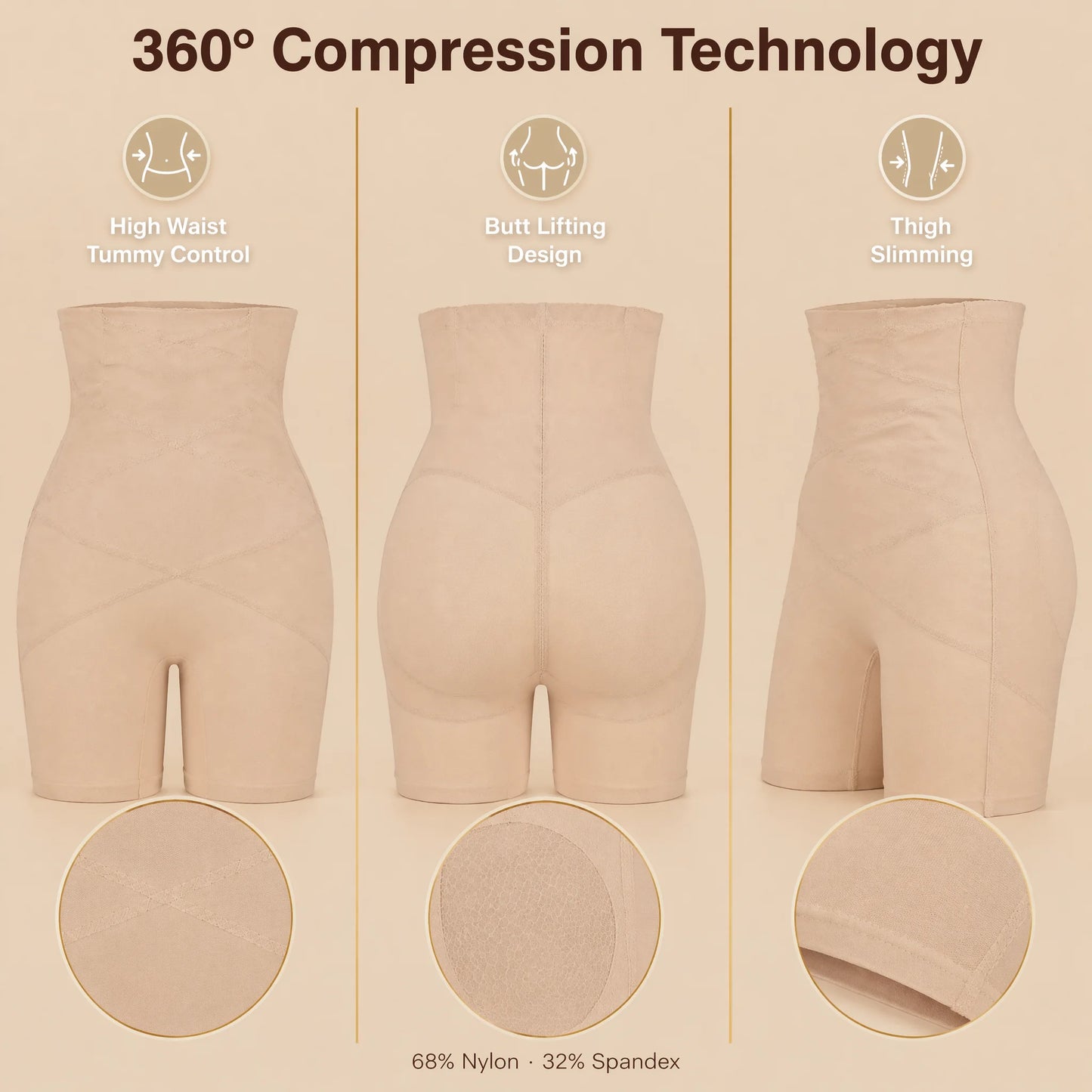 Women Shapewear Shorts Tummy Control High Waist Body Shaper Butt Lifter Seamless Panties Under Dress Slimming Underwear