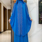 New Two Piece Set Solid Jilbab Prayer Muslim Abaya Set Women Prayer Garment Dress Hijab Long Khimar Skirt Sets Islamic Ramadan