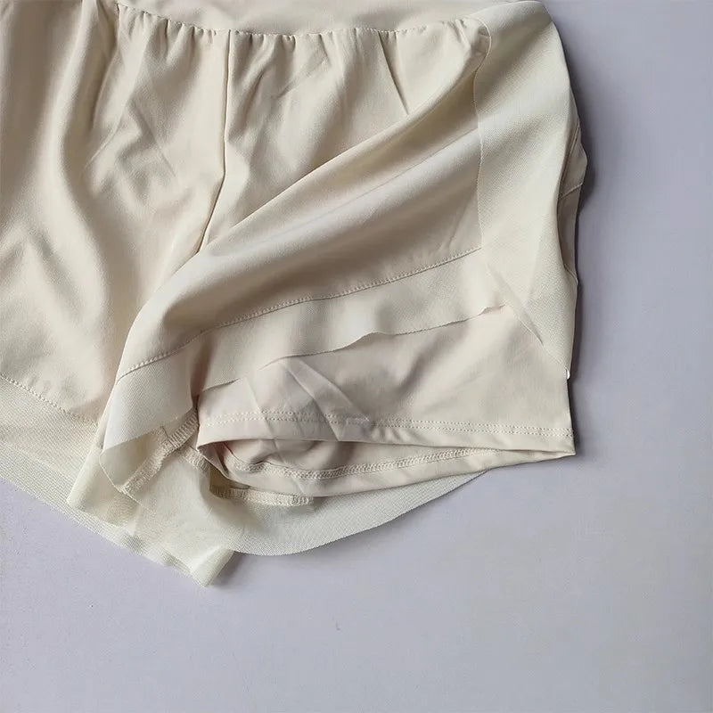 Women's Summer Running Sports Shorts Fitness Yoga Shorts Quick Drying Outdoor 2 in 1 Tennis Casual Training Shorts