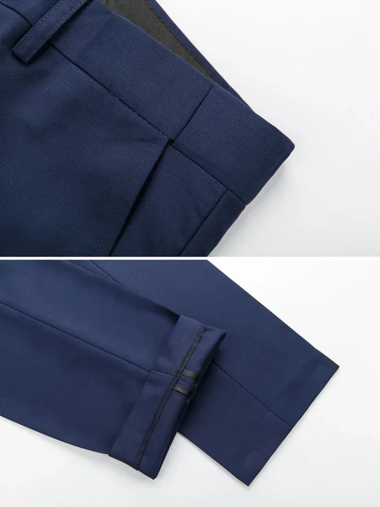 M-6XL 15 Colors ( Jacket+Vest+Pants ) Formal Business Office Men's Suits Groom Wedding Dress Party Dress Solid Color Suit