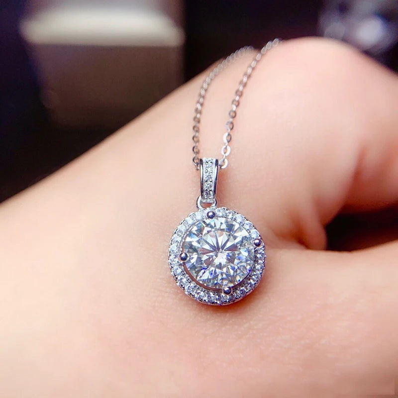 Promotion of Multiple 1.0 Carat Moissanite Windmill Pendants, Luxury Wedding 925 Sterling Silver Jewelry, Bride Diamond Necklace