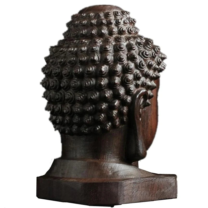 1/2pcs Wooden Sakyamuni Statue 6cm Creative Tathagata Figurine Mahogany Buddha Head India Art Craft