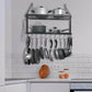 【Lifeideas】Rustproof Wall Mounted Pot Rack Pan Hanger for Kitchen Storage Organization Easy Setup 2Tier Pot Shelf