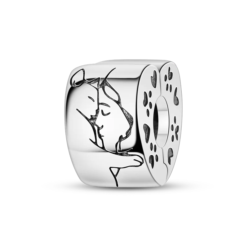 Silver Clasp 925 Sterling Silver CZ Pave Clip Charms Daisy Beads Stopper Safety Chain Fit Original Bangle Bracelet Jewelry Clips