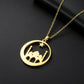 Mosque Crescent Star Necklace Stainless Steel Islamic Jewelry Muslim Eid Ramadan Pendant Gifts Her Minimalist Religious Neckwear