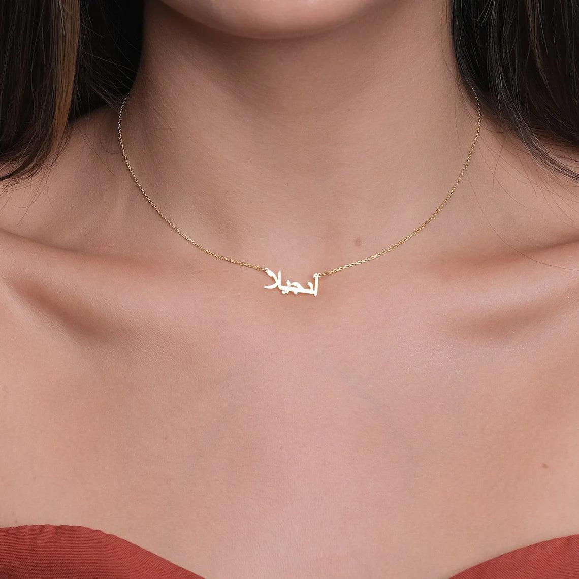 Custom Arabic Necklaces for Women Men Personalized Stainless Steel Name Necklace Customized Couple Islamic Aesthetic Jewelry BFF