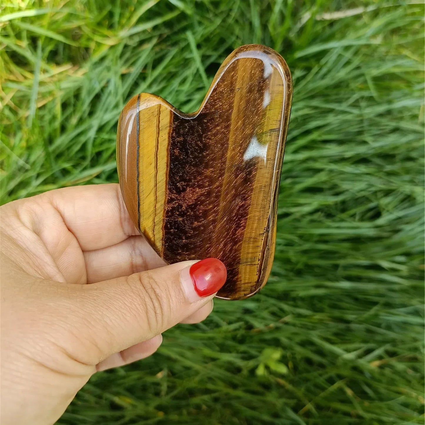 Natural Tiger Eye Guasha Beautiful Massager Facial Scraping Tools Neck Face Scraper Massage Anti Wrinkle Relax Tool SPA Stone