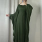 Ramadan Eid Soft Crepe Khimar Batwing Abaya Dubai Islam Muslim Modest African Dresses For Women Kaftan Kebaya Robe Femme Musulma