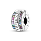 Silver Clasp 925 Sterling Silver CZ Pave Clip Charms Daisy Beads Stopper Safety Chain Fit Original Bangle Bracelet Jewelry Clips