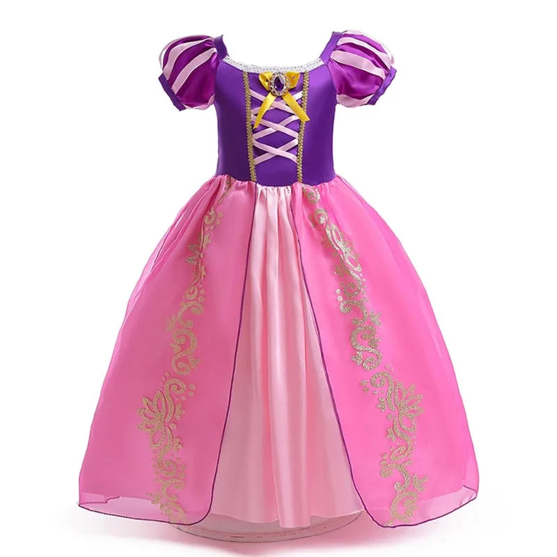Girls Princess Dress Kids Birthday Cosplay Cinderella Snow White Aurora Rapunzel Halloween Costume Children Party Dresses