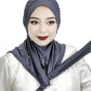 Convenient Instant Hijab Pullover Beaded Scarf Malay Shawl Women's Solid Color Headscarf (One Cap Gift)