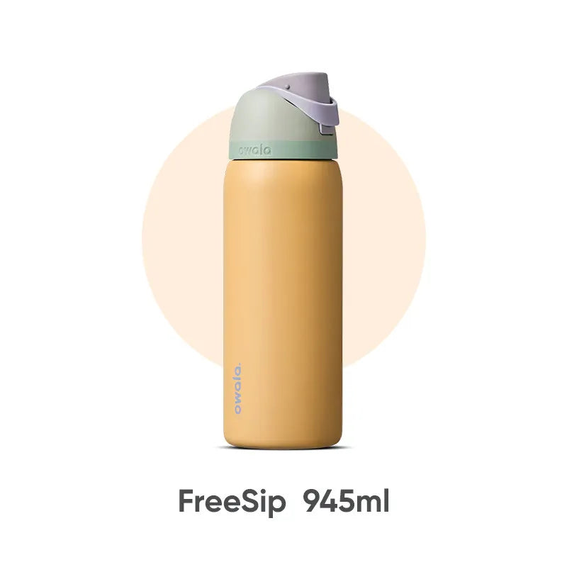 Owala Freesip insulated cup, straw, stainless steel insulated water cup, large capacity portable outdoor insulated kettle 32oz