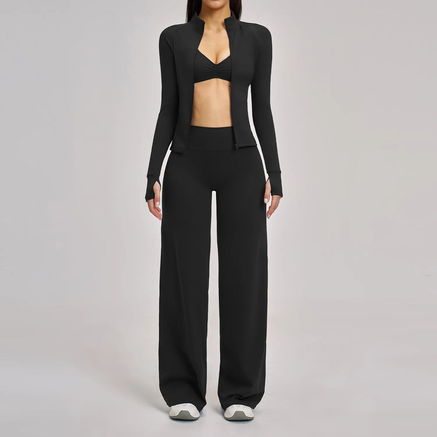 Yoga Set 2/3PCS Workout Outfit Fitness Long Sleeved Sportswear Gym Tracksuit Leggings Set Sports Bra Athletic Wear Women Clothes