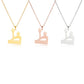 EUEAVAN Arabic Letter Pendant Necklace for Women Men Stainless Steel Arab Initial Alphabet Necklaces Lucky Amulet Muslim Jewelry
