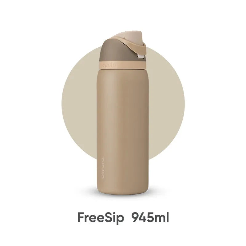 Owala Freesip insulated cup, straw, stainless steel insulated water cup, large capacity portable outdoor insulated kettle 32oz