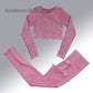 Yoga Suit High Waist Leggings Running Training Tights Sports Outfits Long Sleeve Crop Top Bra Seamless Fitenss Set Fitness Wear