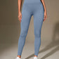 Women's High Waisted Ribbed Yoga Pants - Solid Color Stretchy Tummy Control Workout Leggings for Fitness Gym Lounge & Daily Wear