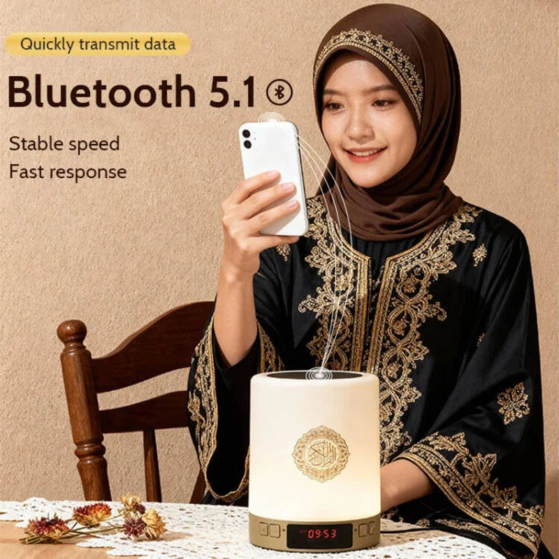 Azan Clock Quran Muslim Islamic Arab Koran Ramadan Bluetooth Speaker Wireless Portable Bright Lamp Holy Night Light Islam Arabic