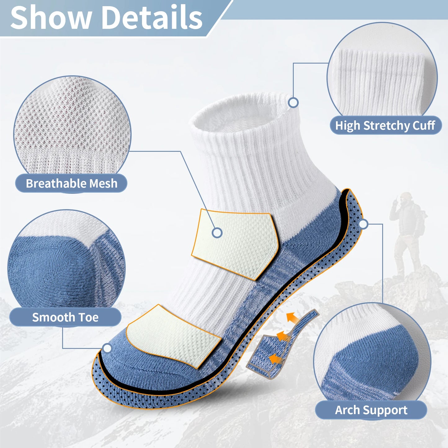 12 Pairs Toddler Kids Boys&Girls Cushion Socks Athletic Basketball Sport Youth Crew Soft Breathable Socks For Outdoor(1-15 Years Old)