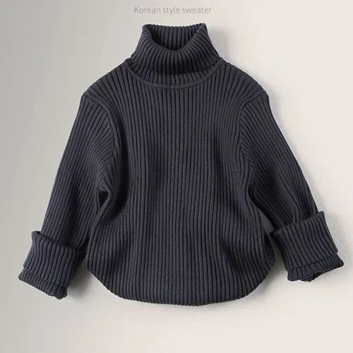 2025 New Autumn Baby Girls Sweater Kids Sweater Winter High Neck Sweater Boys Casual Loose Pullover Sweater Baby Knitted Clothes