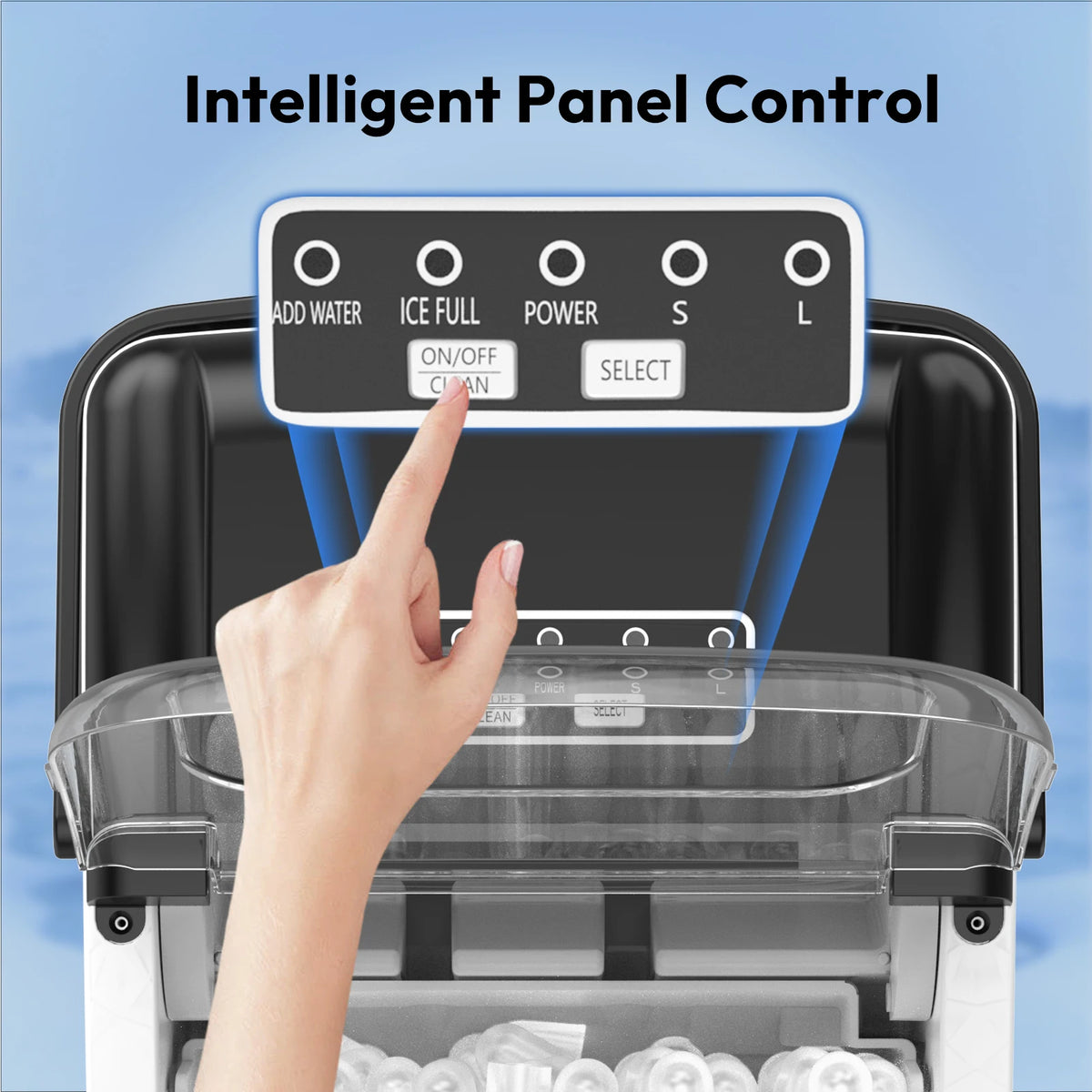 LOEFME 12kg/Day Portable Ice Maker 6 Mins Quick Ice 9pcs Bullet Ice Fully Automatic Self-Cleaning Ice Machine for Home Kitchen