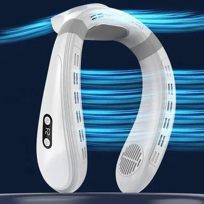 New Portable Neck Fan 5200mAh Neck Air Conditioner Rechargeable Semiconductor Cooling Fan Outdoor Personal Fan Wearable Cooler