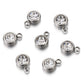 20pcs 6mm Stainless Steel Rhinestone Beads Gold Color Crystal Charms Pendants for Necklace Bracelet Jewelry Making Charm DIY