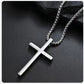 Silver Simple Cross Pendant Necklace Unisex Accessories for Couples, Brother and Sister Style as a Gift Jewelry Accessories