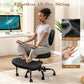 Meditation Chair, Cross Legged Chair with Wheels, ADHD Chair, Criss Cross Desk Chair with Height Adjustable Backrest and Adjustable Stool, Flexible Design for Fidgety Sitters,Black