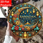 2D Ramadan Mubarak Aluminum Sign - 1pc 8x8" Glam Wall Hanging, Home Party Decor, Perfect Festival Gift