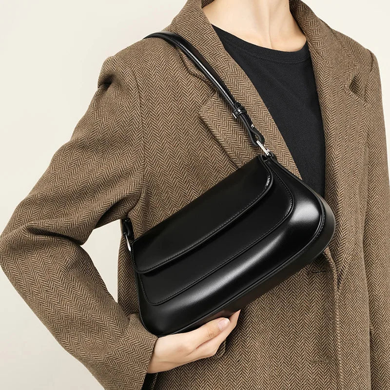 YANATARI Underarm Cowhide Genuine Leather Handbags Women Vintage Shoulder Bag Female Luxury Bags Womens High Quality 2026