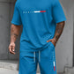 Men's Tracksuit 2 Piece O-neck Short Sleeve Shirt Shorts Set Men's Running Suit Plus Size T shirts Man Clothing Summer T-shirt