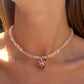 Design Exaggerated Baroque Transparent Crystal Chain With Sexy Zircon Cross Pendant Necklace For Women Wedding Praty Gift