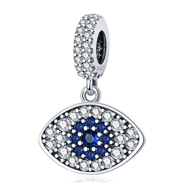 Hot Sales 925 Sterling Silver Charms Beads Devil's Eye Fatima's Hand Cross Beads Fit Original Bracelet Women DIY Jewelry Gifts