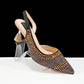 QSGFC New Italian Pumps and Bag To Party 2024 INS Style Pointed-Toe Rhinestone Elegant High Heels Champagne Wedge for Women