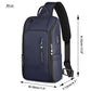 HK Anti-theft Men's Shoulder Bag Waterproof Chest Crossbody Bag with USB Oxford Leisure Satchel Multi-Pockets Sling Bag for Male