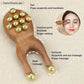 〔San〕Wooden Nose Guasha Massage Tool Brass Bead Handheld Comb Antistatic For Face Nose Eye Relaxation Spot Meridians Acupoint