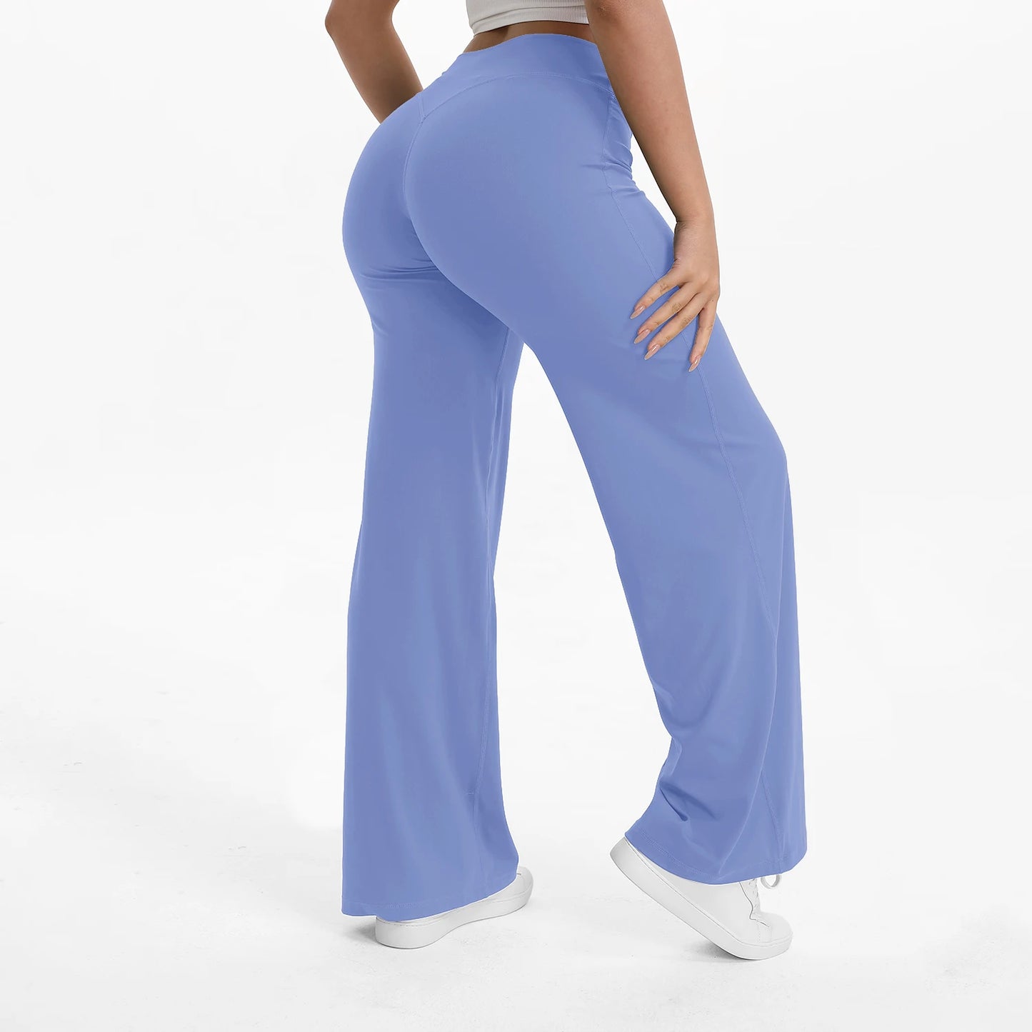 NCLAGEN SoftMotion Straight Leg Bottoms Women's Mid-Waist Yoga Pants GYM Leggings Naked Feel Pilates Running Sports Trousers
