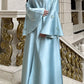 Muslim Women Abaya Dress 2 Piece Set Butterfly Satin Lace-up Morocco Caftan Inner Dress Musulman Ensembles Cadigan Outfit Suits