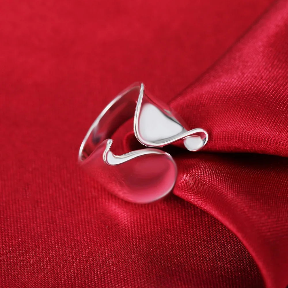 Charm 925 Sterling Silver Rings For Women elegant Simple adjustable Fashion Wedding Engagement Party Gifts Jewelry