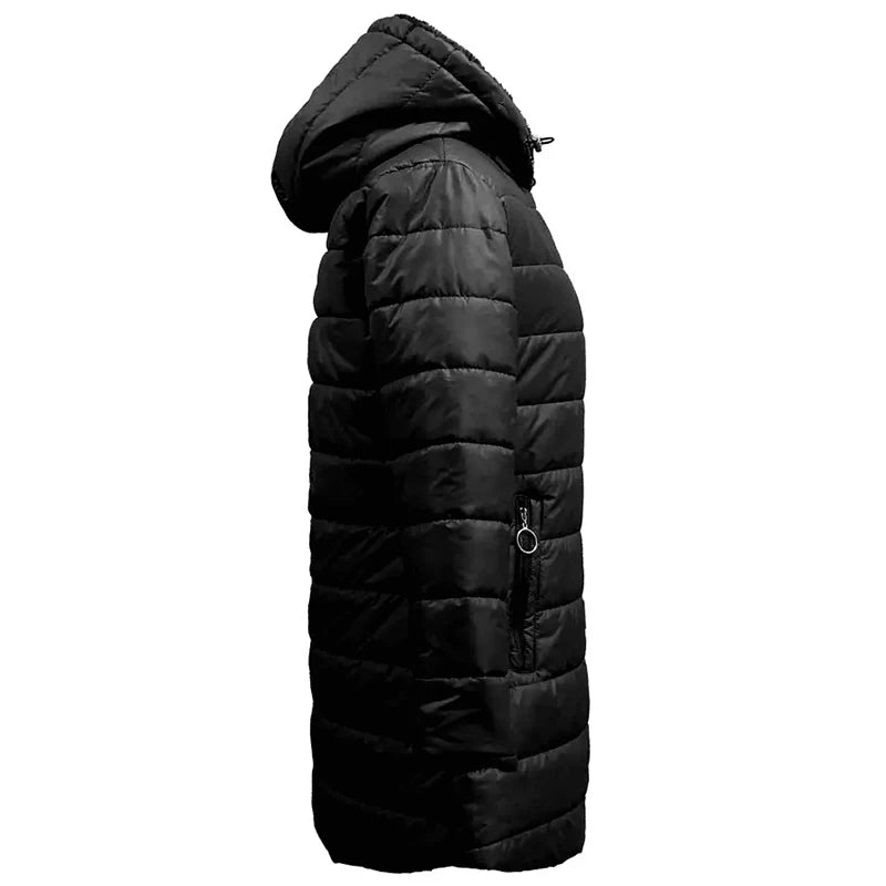 Women's Hooded Fleece Lined Jackets Long Sleeve Cotton Padded Winter Fit Warm Medium Length Coat Zip Up Stylish Women's Clothing