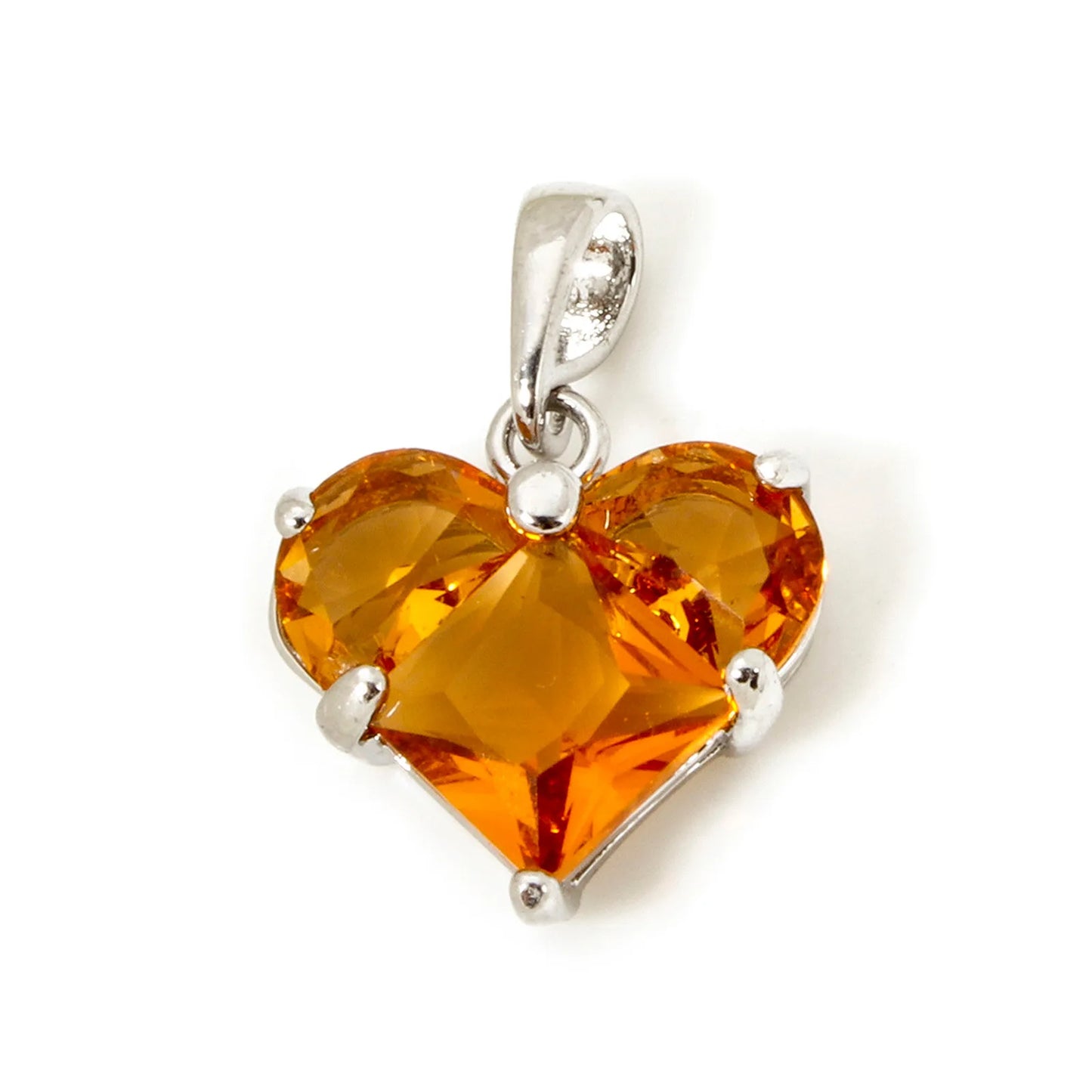 1 Piece Sweet Copper Valentine's Day Charms Gold Color Heart Cubic Zirconia Pendants For DIY Necklace Jewelry Making 20mm x 14mm