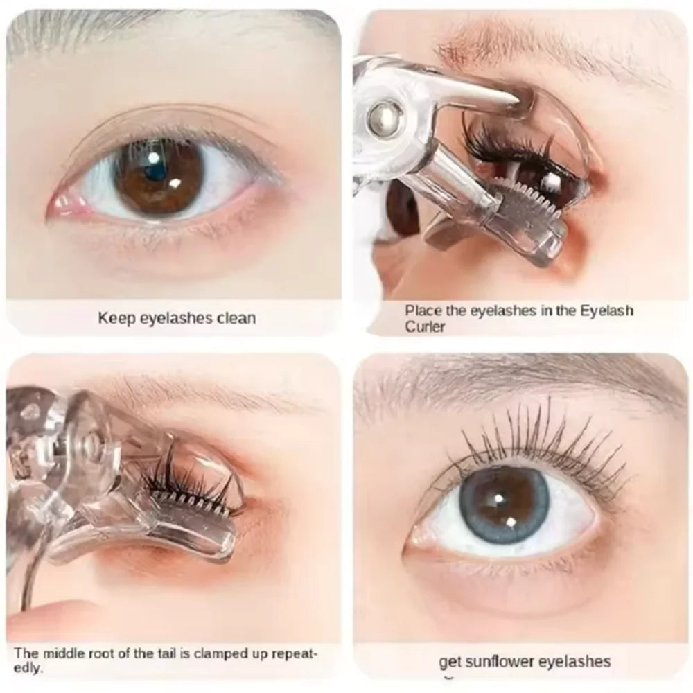 Dual-Type Eyelash Curler with Comb, Wide & Partial Clip Lash Curler Tool, Natural Curl Long-Lasting Eye Makeup Beauty Tool