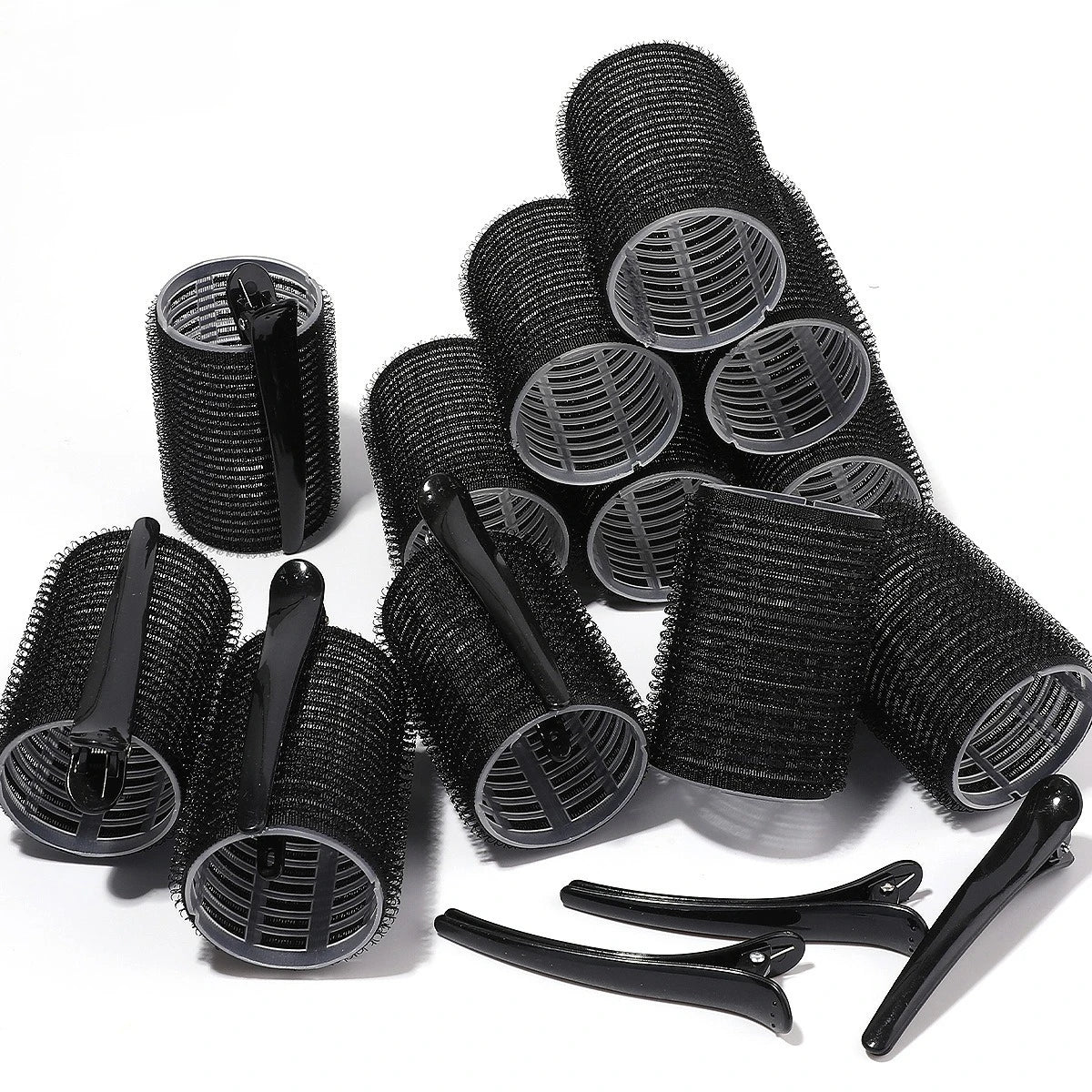 Hair Rollers Set Self Grip Hook Hair Curlers 12pcs Heatless Roller 6/12 Clips Salon Dressing Curlers Sticky Hair Styling Tools