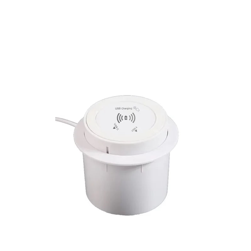 Multifunctional 3-in-1 30W Fast Wireless Charger Pop-up Desktop Embedded Quick Wireless Charger With USB Port For Smartphone