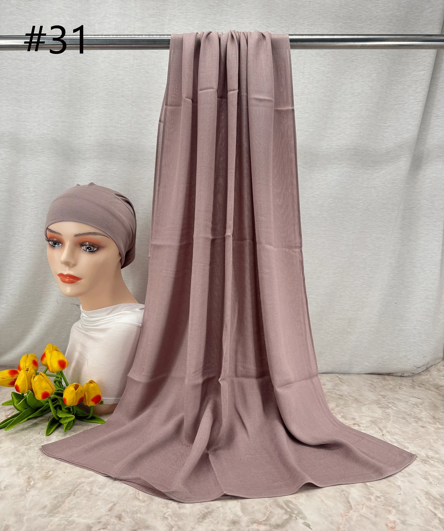 110colors Modal Hijab with Modal Undercap Set Basic Stretchy Pullover Headscarf Thin Breathable Sunscreen Head Wrap Hijabs Scarf